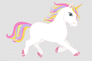 White Vector Unicorn EPS AI PNG