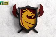 Dragon Shield 3D Layered SVG, an Object Graphic by pixaroma (Thumbnail 1 of 10)