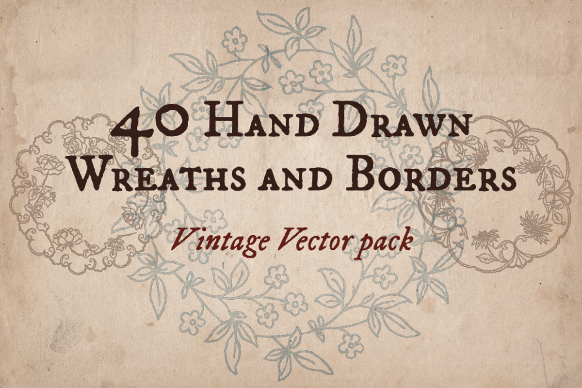 Hand Drawn Wreaths and Frames