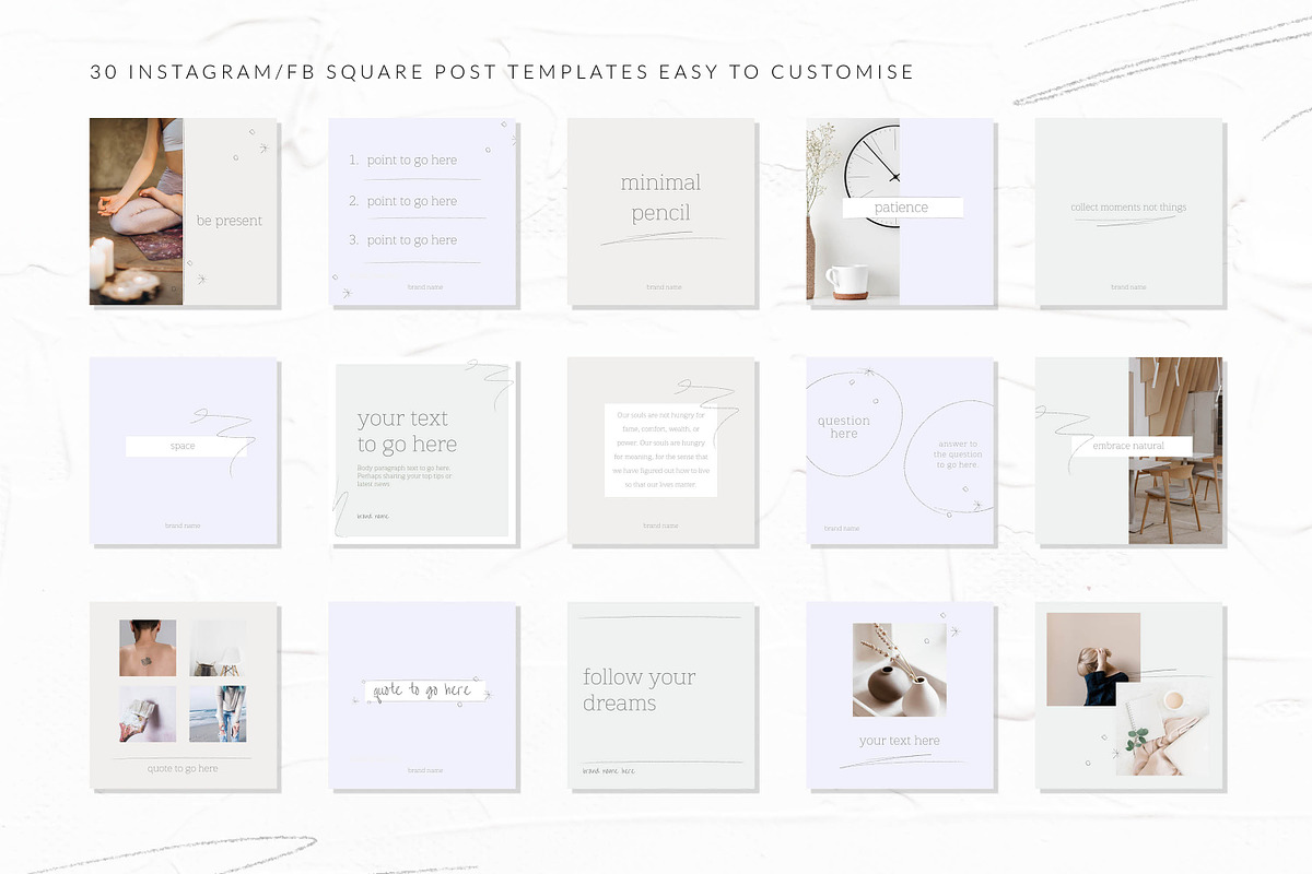 Minimal Canva Instagram Template, a Social Media Template by CreativeWilderness (Photo 2 of 12)