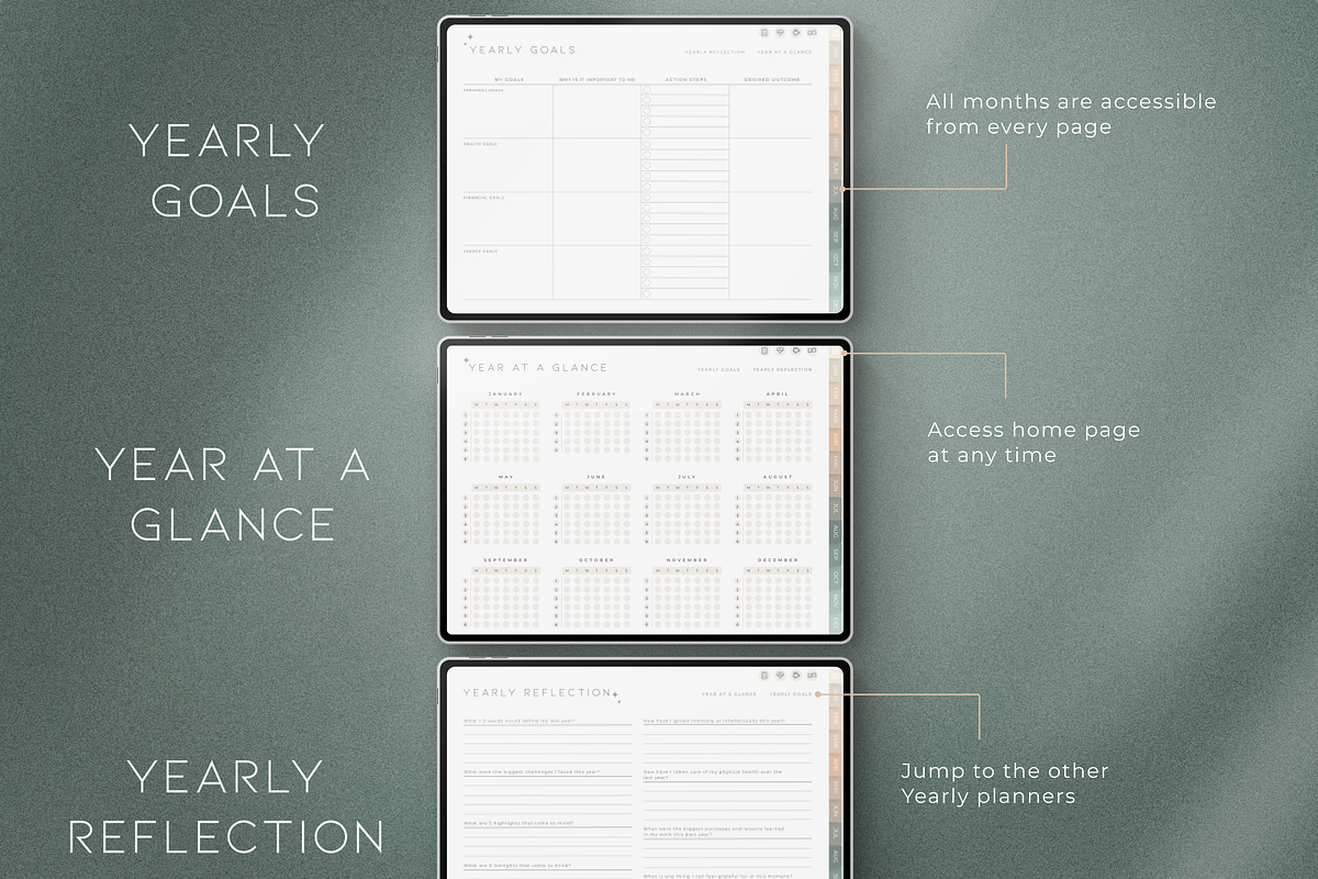Undated Digital Planner iPad, a Websites & App Template by Makii Templates (Photo 4 of 10)
