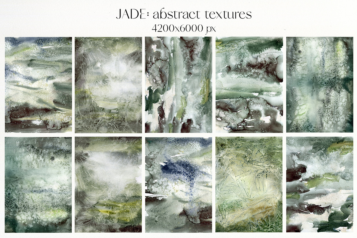 JADE Green watercolor backgrounds, a Texture Graphic by Yuliya Derbisheva (Photo 3 of 13)