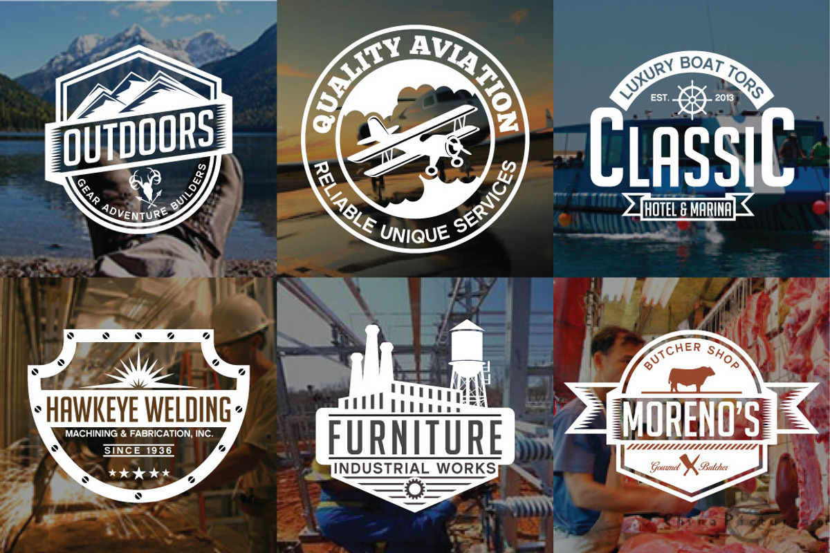 60 Vintage Badges and Logos Bundle, a Branding & Logo Template by shazi (Photo 8 of 21)