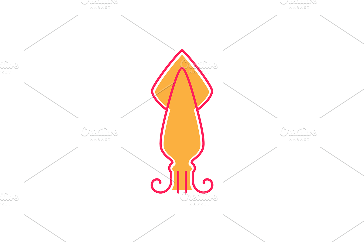 cuttlefish line color seafood logo, a Branding & Logo Template by devastd