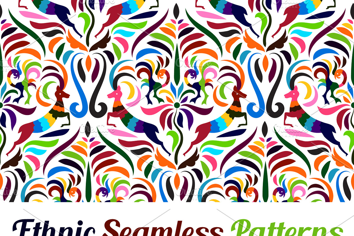 Vector Otomi Style Patterns, a Pattern Graphic by alexmakarova (Photo 1 of 7)