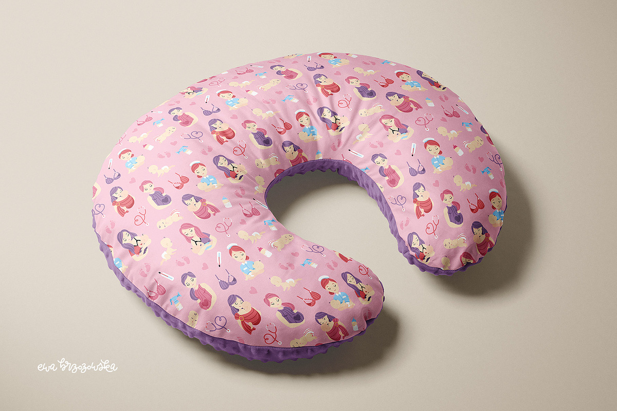 Mom and baby - pattern & cliparts, a Healthcare Illustration by Brzozowska (Photo 9 of 9)