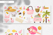Summer Tropical clipart & patterns, an Illustration by Cozy pattern shop (Thumbnail 2 of 6)