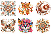 Folk Motifs Compositions Summer PNG, an Illustration by DreamArtGraphic (Thumbnail 3 of 4)