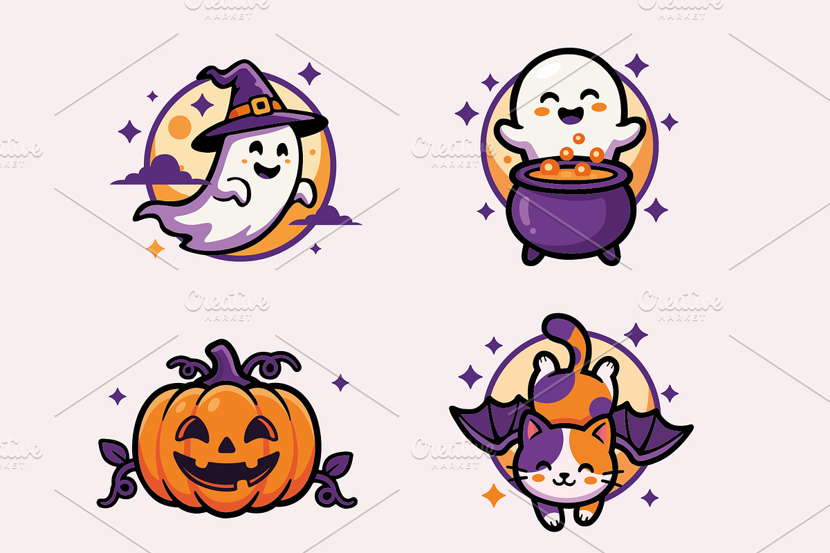 Spooky Night Cute Halloween Sticker, a Decorative Illustration by Dimas.okgo (Photo 2 of 6)