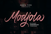 Modjola - Elegant Handbrush Typeface, a Font by hastatypestd (Thumbnail 1 of 9)