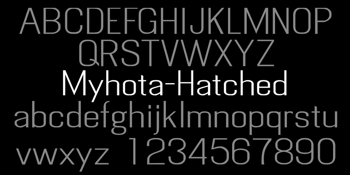 MyhotaHatched, a Sans Serif Font by Ingrimayne Type (Photo 5 of 6)