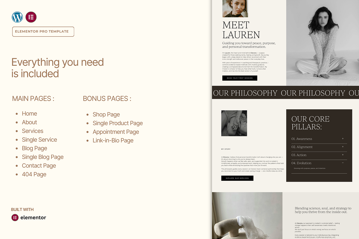 Coach, Wellness, Website Template, a WordPress Template by Web Template Market (Photo 2 of 9)