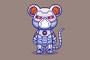 Cute Mouse Robot Cyborg Cartoon, an Animal Illustration by Catalyst Labs (Thumbnail 2 of 3)