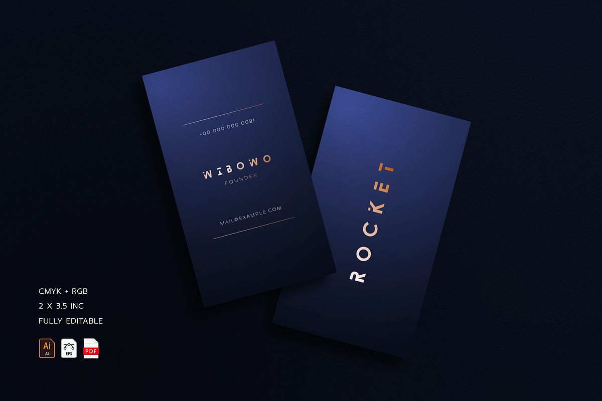 5 in 1 Vertical Luxury Business Card, a Business Card Template by Ctrl space studio (Photo 2 of 6)