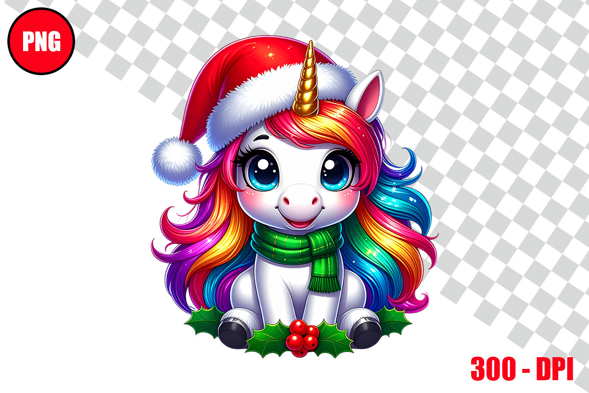 Christmas Unicorn Clipart Bundle, an Animal Illustration by taramija (Photo 9 of 26)