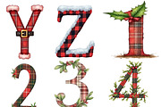 Buffalo Plaid Christmas Alphabet PNG, an Illustration by CrexoraLab (Thumbnail 7 of 7)