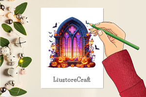 Window Halloween Sublimation Clipart