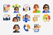 Customer Support 3D Icon Set, an Object 3D Model by Eklip Studio (Thumbnail 2 of 3)