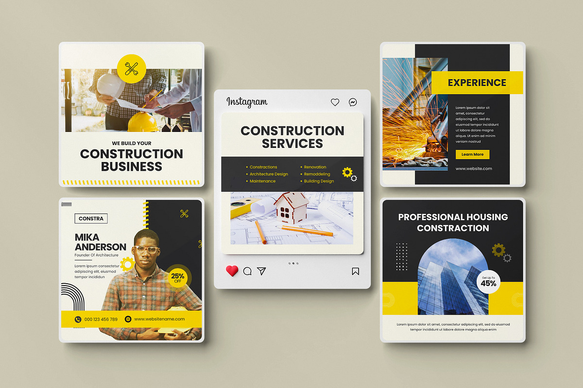 Construction Social Media Canva, a Social Media Template by Pixelpick (Photo 5 of 5)