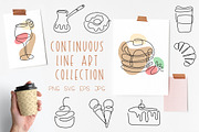 Continuous Line Art Collection, a Food Illustration by IllarArt (Thumbnail 1 of 9)