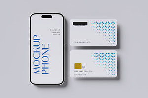 Phone with Credit Card Mockup, a Card Template by graphicstory