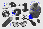 129 Vector Halftone Bitmap Shapes, a Background Graphic by softulka (Thumbnail 4 of 18)