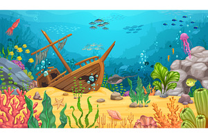 Cartoon Underwater Landscape