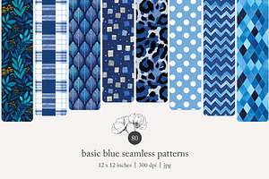 80 blue geometric seamless pattern, a Pattern Graphic by Poppy Lane Studio