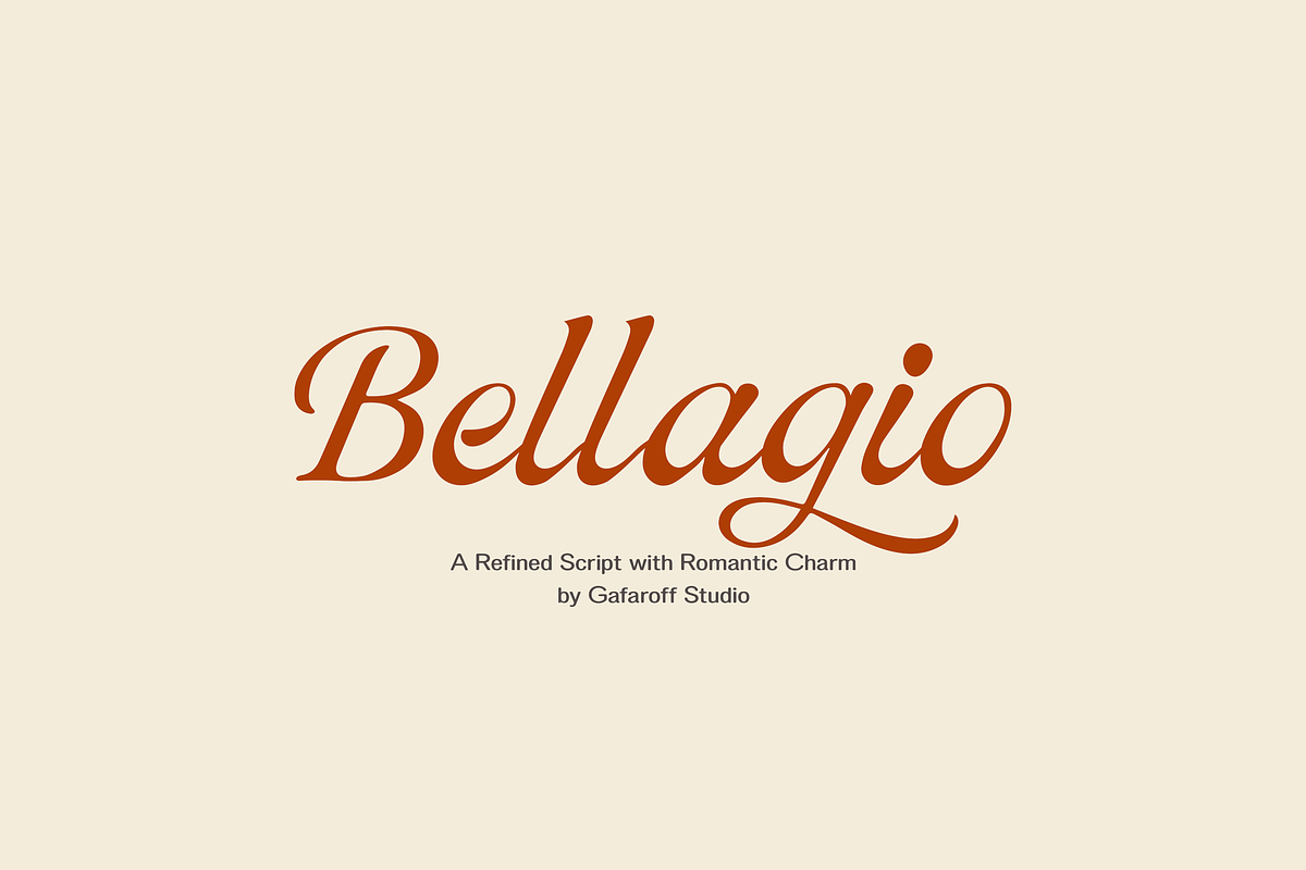 Bellagio – Refined Romantic Script, a Script Font by gafaroff studio (Photo 1 of 7)