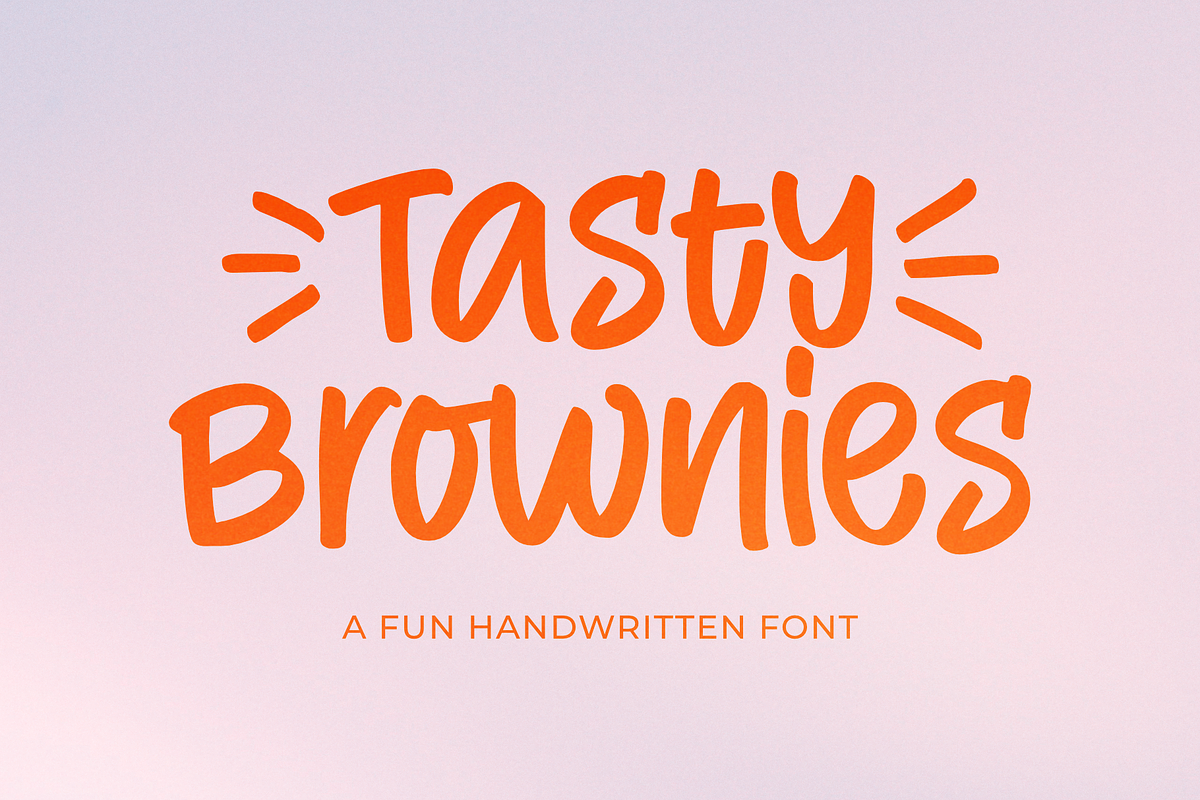 Tasty Brownies - a Fun Font, a Script Font by Ali Hamidi (Photo 1 of 9)