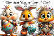 Whimsical Easter Funny Chick Clipart, an Illustration by Craft Nest (Thumbnail 1 of 11)