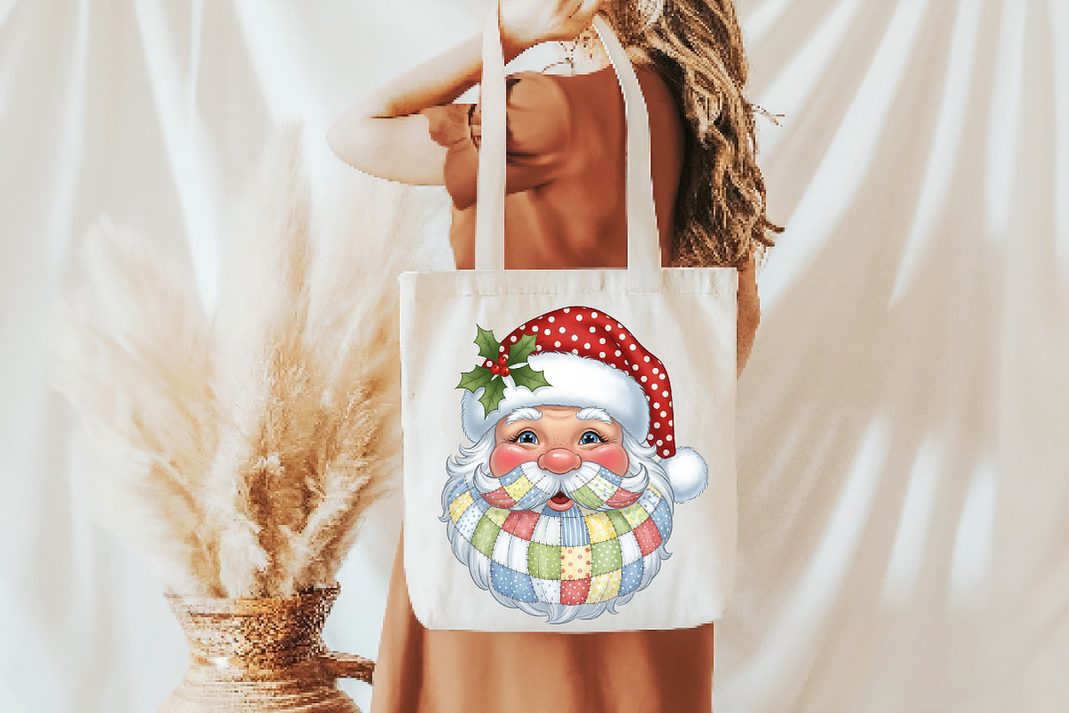 Patchwork Santa Claus Christmas PNG, an Illustration by Daily.Designs (Photo 2 of 5)