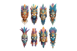 Venetian carnival masks cartoon, an Object Illustration by Onyx