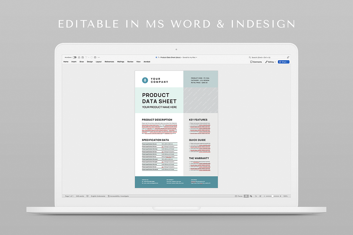 Product Data Sheet, a Flyer Template by Leaflove (Photo 5 of 5)