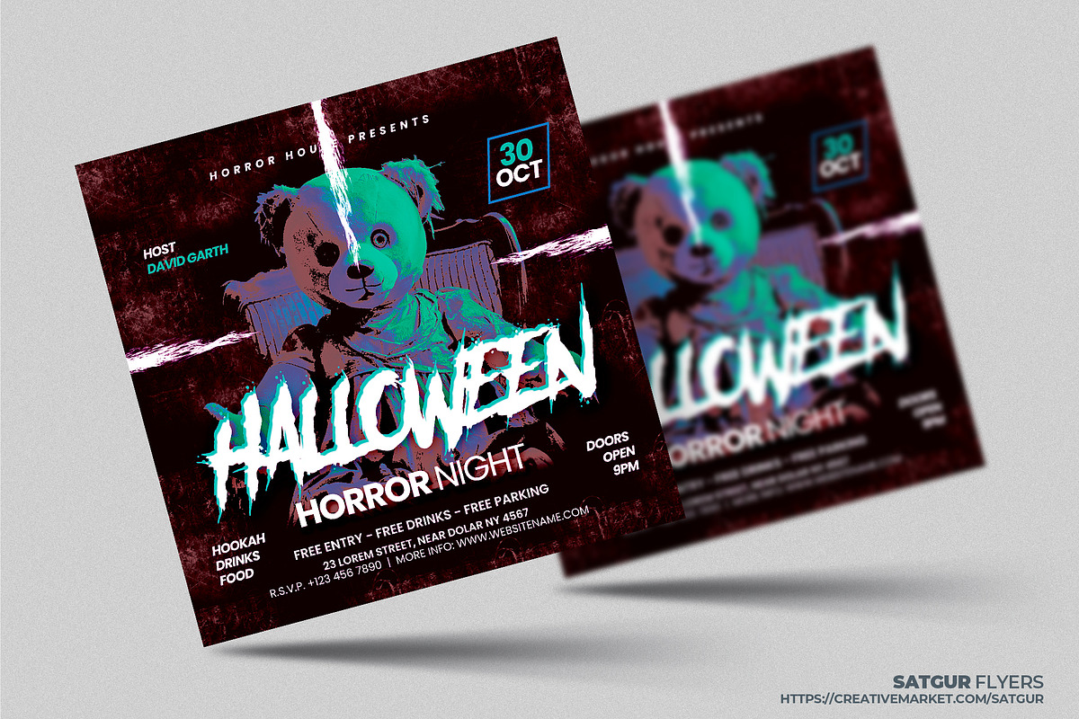 Halloween Party Flyer Template - PSD, a Flyer Template by Satgur Graphic Design (Photo 2 of 3)