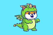 Cute Shiba Inu Dog Wearing Dragon, an Animal Illustration by Catalyst Labs (Thumbnail 2 of 3)