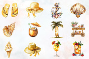 Luxury Golden Summer Clipart, an Illustration by RobertsArt (Thumbnail 3 of 7)