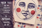 Moon Face Patterns vector, a Pattern Graphic by ZiziMarket (Thumbnail 1 of 5)