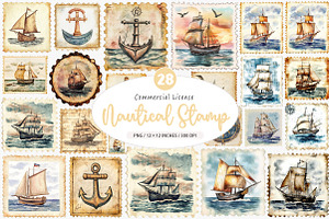 Nautical Vintage Stamp Sublimation, an Illustration by SinaCreation