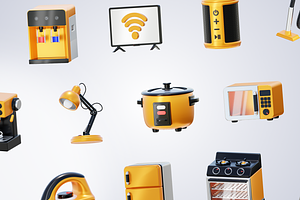 Homy - Home Appliances 3D Icon Set