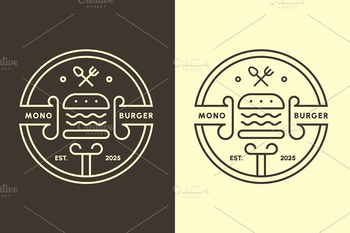 Burger Minimalist Logo Design Icon, a Branding & Logo Template by Morvana Crew
