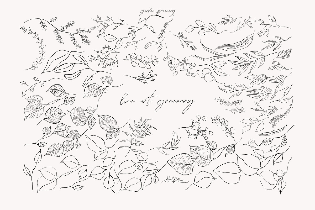Line Art & Watercolour Greenery, an Illustration by January Bloom (Photo 18 of 22)