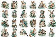 Summer Woodland Animals Clipart, an Illustration by Black Bird Studio (Thumbnail 2 of 5)