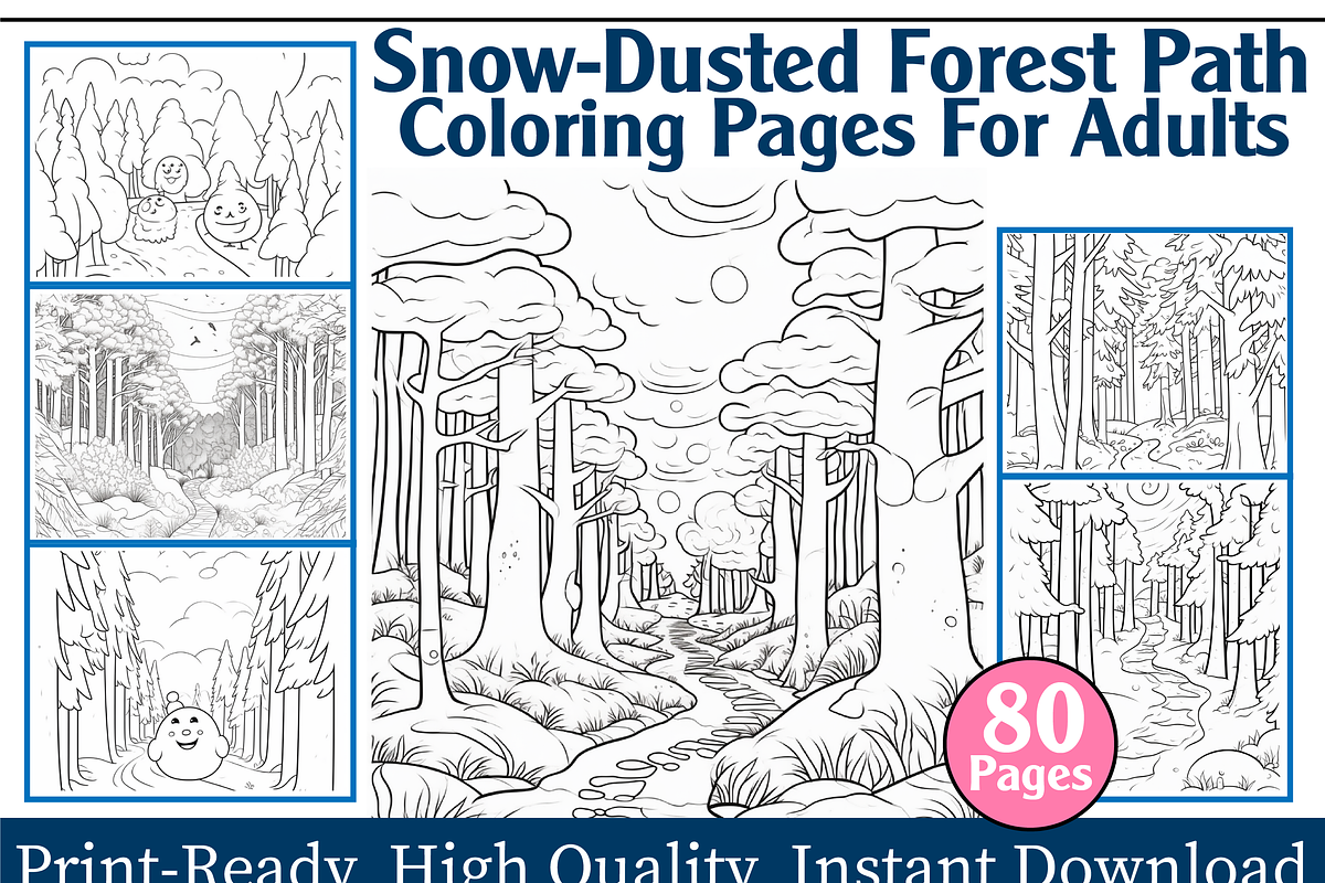 Winter Forest Shadows Coloring Page, an Animal Illustration by maggiesar (Photo 1 of 4)