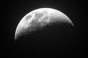 Close up on a glowing moon on black, a Nature Photo by MistyDay
