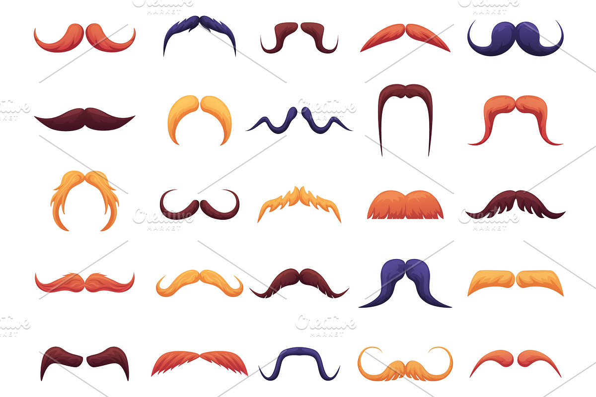 Cartoon mustache. Male mustaches, an Illustration by LadadikArt