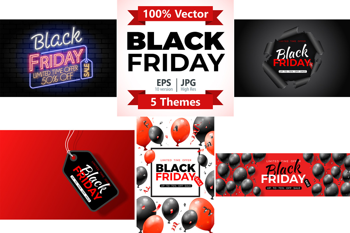 Black Friday Sale Banners, a Decorative Illustration by TAlex (Photo 1 of 6)