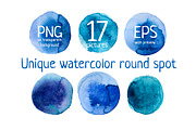 Watercolor round elements set., an Illustration by Vasilevska (Thumbnail 1 of 5)