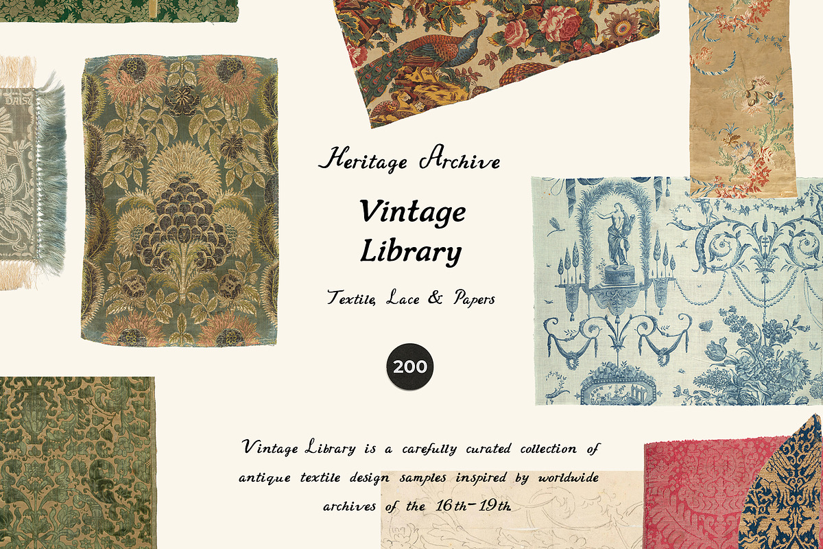 VINTAGE LIBRARY Textile, Lace, Paper, an Object Graphic by Lana Elanor (Photo 4 of 14)