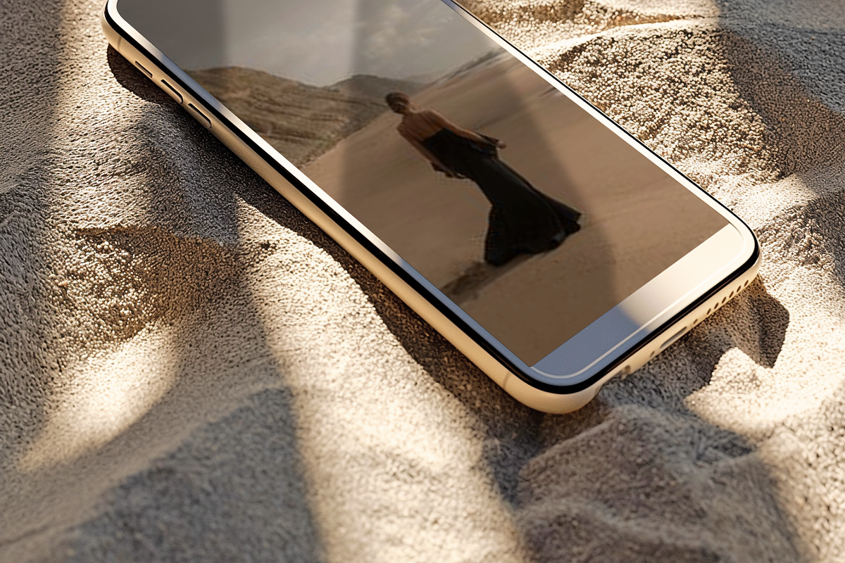 Golden Sand Phone Mockup, an iPhone Mockup by The Ethical Agency (Photo 3 of 4)